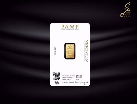 Picture of 2.5 gram Minted Gold bar 